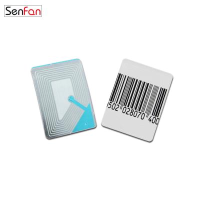 China Adhesive to all kinds of product packaging surface 30*40mm EAS security rf sticker key identification with 8.2mhz frequency blank barcode key identification for store detail for sale