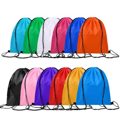 China Waterproof Custom Logo 210D Polyester BSCI Certificate Outdoor Sports Hiking Drawstring Backpack Bag for sale