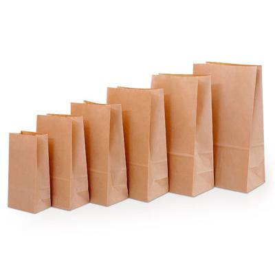 China Eco-Friendly Brown Kraft Paper Bags Food Grade With Wide Bottom Eco Friendly Take Away Fast Food White Paper Bag for sale