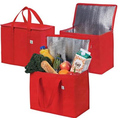 China Custom Factory Price Food Insulation Bags Portable Insulated Food Delivery Cooler Bag With Handle for sale