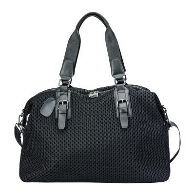 China New Style Flat Net Fabric Women Nylon Eco-friendly Handbag Black Mesh Shopping Tote Bag Shoulder Strap Messenger Bag for sale