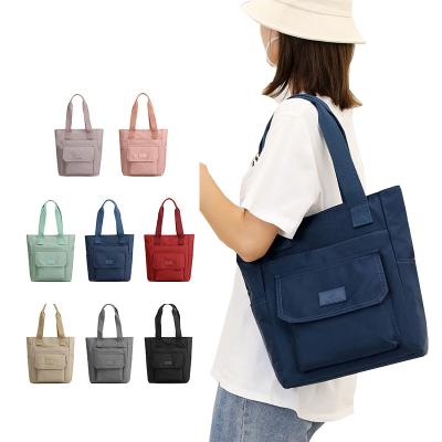 China Soft Handled Shoulder Bag Water Repellent Packing Nylon Soft Shopping Bag for sale