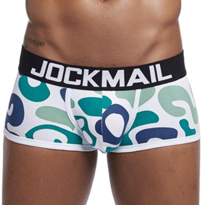 China JOCKAMIL Antibacterial Pure Cotton Boxer Briefs Camouflage Print Mens Underwear Sexy Low Waist Panties Fashion Casual Trunks for sale