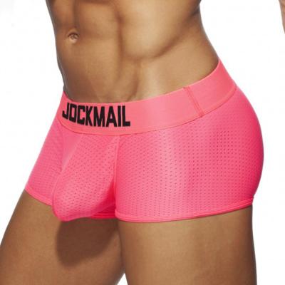 China JOCKAMIL Mesh Men Underwear Boxer Shorts Sports Trunks Briefs Briefs Sexy Transparent Waist Antibacterial Breathable Solid Color Low for sale