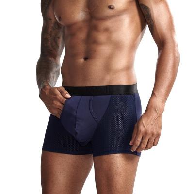 China Customized Sexy Men's Underwear Boxer Briefs Antibacterial To Prevent Varicocele Crotchless Short Pants Low Waist Trunks Modal Briefs for sale