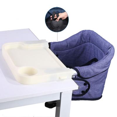 China Travel Minimalist Foldable Feeding Hook On Dining Table Portable Baby Kids Chair With Dish for sale