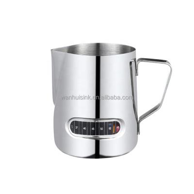 China Traditional Bartender Tools Thermometer Coffee Mug Stainless Steel Milk Jug Pitcher for sale