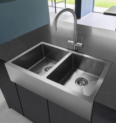 China Without Faucet Stainless Steel Handmade Farmhouse Kitchen Apron Front Sink for sale