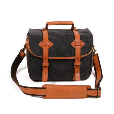 China Retro Canvas Travel Photography Waxed Bag Men Waterproof Camera Bag Messenger Bag for sale