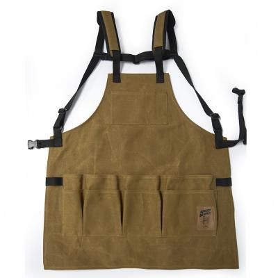 China Canvas Tool Apron Eco-friendly Heavy Duty Waxed Cotton Apron With Wholesale for sale