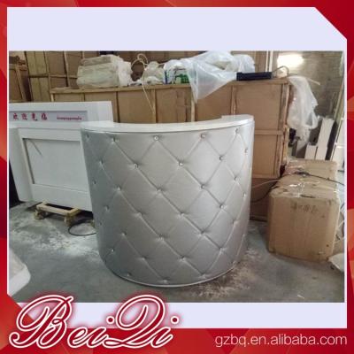 China Reception Desk Beauty Salon Counter Reception Vintage Front Desk Reception Counter Leather for sale