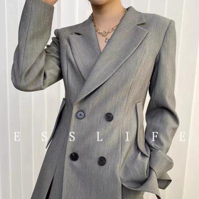 China Anti-wrinkle lady fashion gray dress to suit latest design suit contracted suit for sale