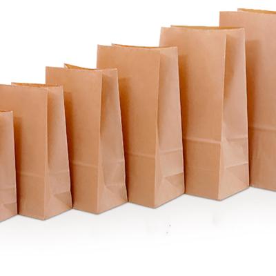 China Brown Biodegradable Small Square Food Paper Bag Kraft Paper Fried Chicken Fast Food Packaging for sale