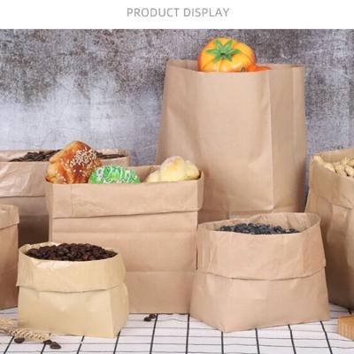 China Wholesale Biodegradable Craft Paper Bags Packaging Food Flat Bottom Paper Bag for sale