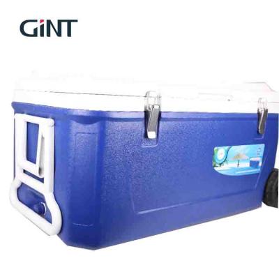 China Waterproof Large 80 Liter Cheap Reusable Outdoor Fishing Plastic Ice Chest With Wheels for sale