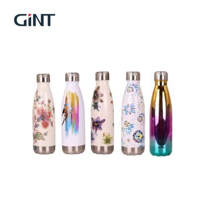 China Sustainable Stainless Steel Metal Vacuum Sealed Cola Shaped Metal Outdoor Water Bottle for sale