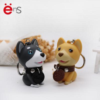 China 2021 Eco-friendly Materials New Style Dog Shaped Cute Small Animal Keychains PVC Key Chain for sale