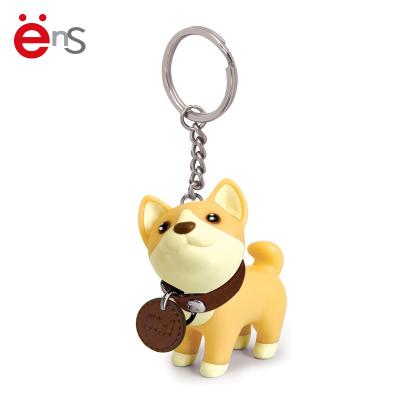 China Small Animal 3D Novelty PVC Custom Acceptable Dog Keychains Environmentally Friendly for sale