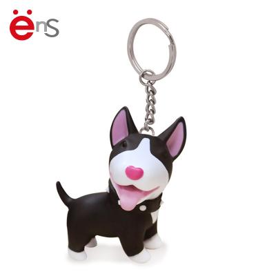 China Amazon Factory Wholesale Environmental Friendly Hot Sale 3D Plastic Animal Dog Keychains for sale