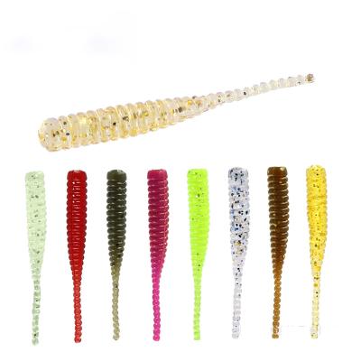 China Plastic PVC Mini Pin Tail Soft Lure Fishing Lure Artificial Groundbait 40mm 0.4g Mini Soft Fishing Lure for sale