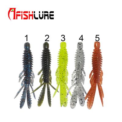 China Shrimp Type Artificial Fishing Lure Soft Lure 65mm/2g 75mm/3g Shrimp Bait Plastic Lure Soft Lure for sale