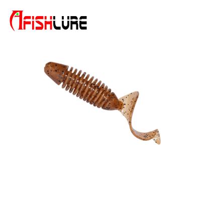 China Afishlure rubber lure coiled tail 65mm 3g AR40 soft plastic lure easy menhaden molds for sale