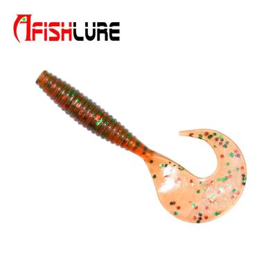 China Afishlure Rubber Lure High Performance Coiled Tail Lure AR35 70mm Bait 2g Silicone Bionic Lure for sale