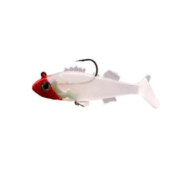 China Feed Fish Feed Head Rubber Soft Hook Inside 8cm 16g T Tail Lure Shad Soft Plastic Worm for sale