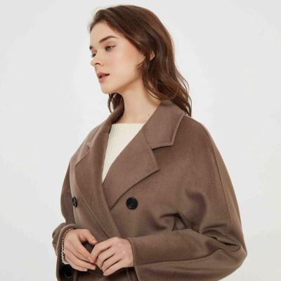 China 2021 Women's Wool Coat 2021 Ladies Classic Woolen Coat Raglan Sleeve Lapel Classic 100% Wool Coat Anti-wrinkle for sale