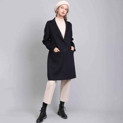 China Anti-wrinkle 2021 korea style women's outwear spring coat office lady 100% wool coat double sided korea wool coat for sale