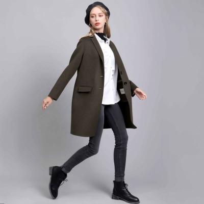 China Anti-wrinkle spring coat woolen women Korea style double faced handmade outwear new designed short fashion ladies woolen coat for sale