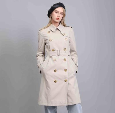 China 2021 Anti-wrinkle fashion spring apparel for women overcoat cotton double breasted chic trench coat for ladies for sale