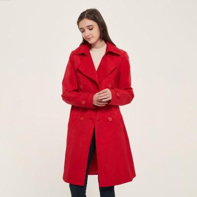 China Plus Size Anti-Shrink Ladies Long Gap Coat For Spring Casual Style New Design Lapel Coat Elegant Women's Gap Coat for sale