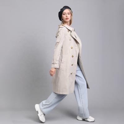 China 2021 Gap Coat Classic Spring Cotton Gap Coats For Ladies Women Clothing Luxury Beige Woman Double Breasted Chic Gap Coat for sale