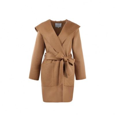 China 2021 new fashion Anti-wrinkle double side long wool handmade coat for women elegant coat for women double face woolen coat for sale