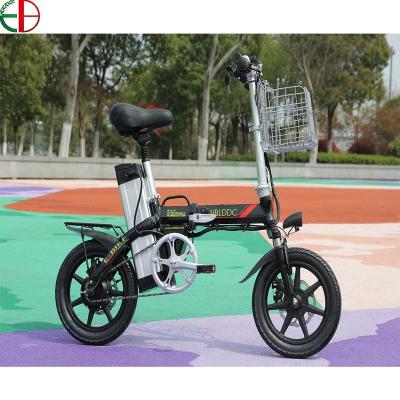 China Alloy rear wheel hub motor 14 inch tire 48v 300w electric folding bike for sale for sale