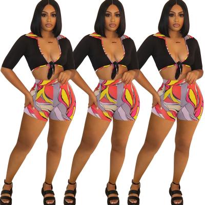 China Breathable Women's Extinguishing Equipments Summer Shirt Tops And Shorts Set 2 Piece Set Women Shorts Set 2 Piece Women's Summer 2022 Crop Top for sale