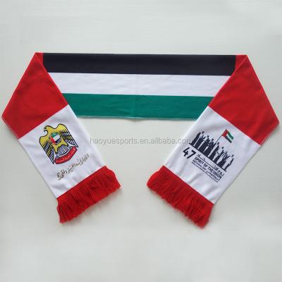 China Football parties/gift/promotion cotton fabric wholesale sublimation printed UAE flag scarves UAE national day scarf for sale