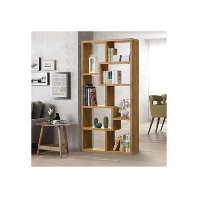 China Packed In Cartons With Knockdown Structure High Quality Contemporary Gold Oak Open Shelf Home Office Furniture Bookself for sale