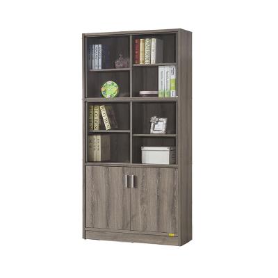 China Packed In Cartons With Knockdown Structure Rectangle Dark Taupe Bookself Home Office Furniture 4 Shelf Boocase With Glass Door for sale