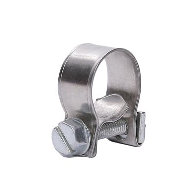 China Connection 9-11 Mm Height Band Width 9 Mm Stainless Steel Mini Pipe 304 Clamp for sale