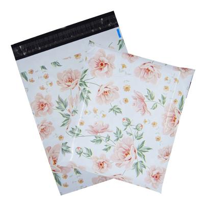 China Mailing Packing Mailers Poly Bag Flower Printing Mailing Mailing Bags For Apparel Packing Clothes Postage Packages for sale