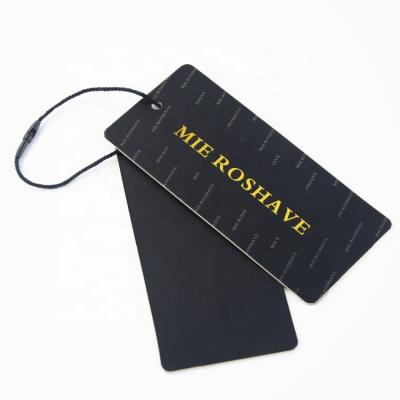 China Custom Recyled Cardboard Brand Logo Paper Hang Tags Embossed Clothing Paper Hang Tag For Shoes Clothes for sale