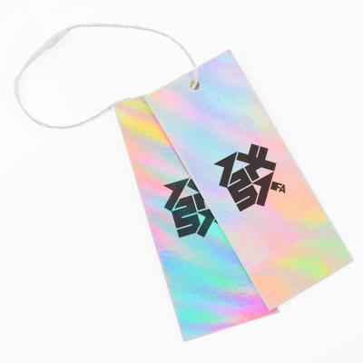 China Custom Recyled Label Manufacturer Premium Design OEM Brand Label Clothing Swing Hand Laser Hang Tags for sale