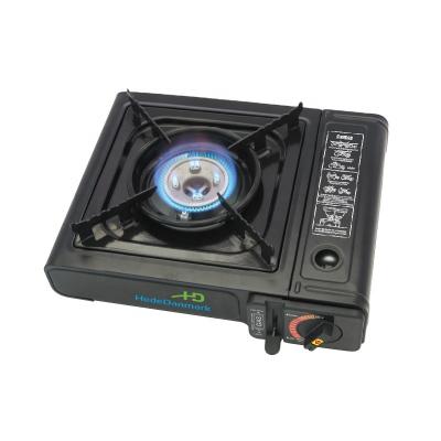 China Best Selling Automatic Enamel Pan Foldable Windproof Cooking Camping Gas Stove Butane for sale