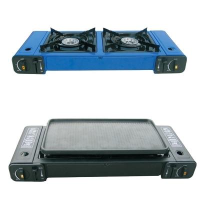 China Hot Selling Mobile Cold Rolled Steel Outdoor Double Burner 2 Burner Camping Stove Gas Stove for sale