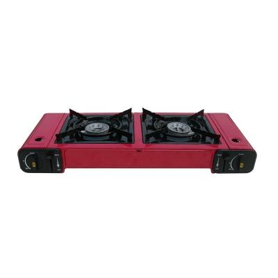 China Manual skilled ome and camping use gas stove 2 burner gas cooktop for sale