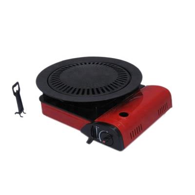 China Auto Ignition Adjustable Mini Outdoor Butane Camping Size Lpg Single Burner Gas BBQ Grill With Table Top Gas Cooker for sale