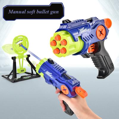 China 2021 Indoor Pneumatic Toy Gun Playset Foam Bullet Snap Guns For Kids Soft Bullet Kids Throw Toys for sale