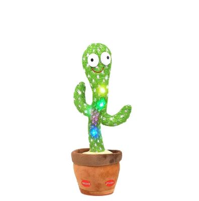 China Cute 120 Dancing Songs Stuffed Flowerpot Twisting Talking Dancing Cactus Doll Singing Music Cactus Plush Toy for sale